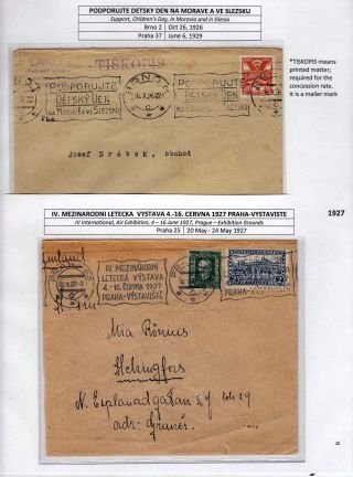 CZECHOSLOVAKIA MACHINE ADVERTISING CANCELS: THE FIRST REPUBLIC PERIOD – sheet 19