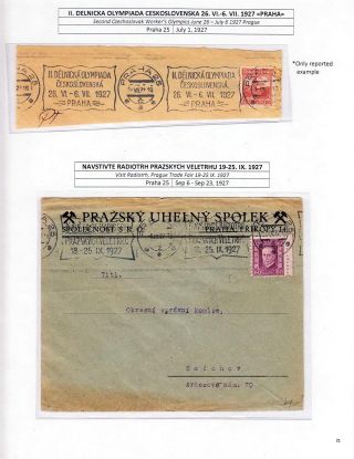 CZECHOSLOVAKIA MACHINE ADVERTISING CANCELS: THE FIRST REPUBLIC PERIOD – sheet 20