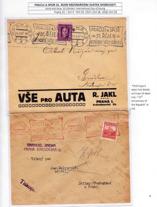 CZECHOSLOVAKIA MACHINE ADVERTISING CANCELS: THE FIRST REPUBLIC PERIOD – sheet 21