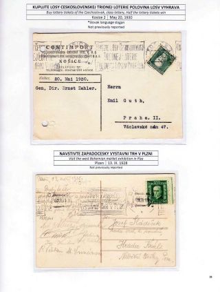 CZECHOSLOVAKIA MACHINE ADVERTISING CANCELS: THE FIRST REPUBLIC PERIOD – sheet 28