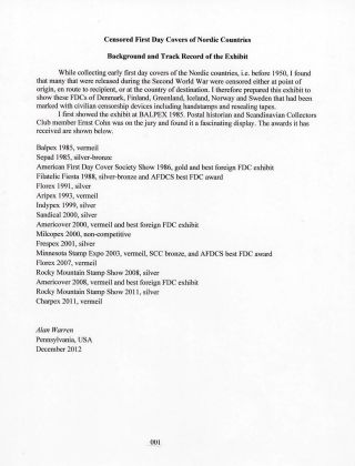 CENZUROVANÉ FDC SEVERSKÝCH ZEMÍ – list 1