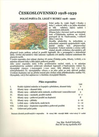ČESKOSLOVENSKO 1918-1939: POLNÍ POŠTA ČS. LEGIÍ V RUSKU 1918-1920 – list 1