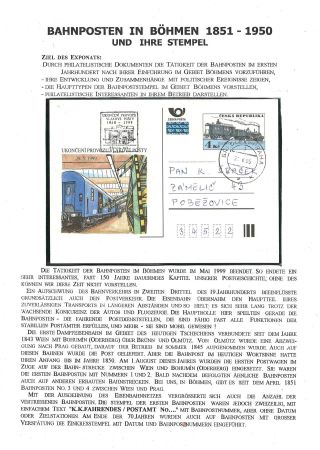 BAHNPOSTEN IN BÖHMEN 1851-1950 UND IHRE STEMPEL – Blatt 1