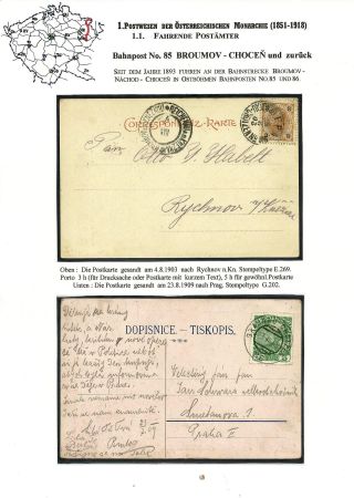 BAHNPOSTEN IN BÖHMEN 1851-1950 UND IHRE STEMPEL – Blatt 15