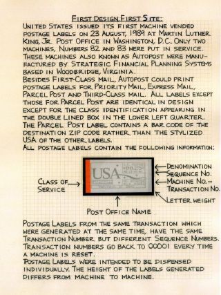 AUTOMATOVÉ POŠTOVNÍ NÁLEPKY-ZNÁMKY USA (1989-2009) – list 1