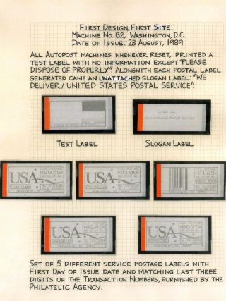 AUTOMATOVÉ POŠTOVNÍ NÁLEPKY-ZNÁMKY USA (1989-2009) – list 3
