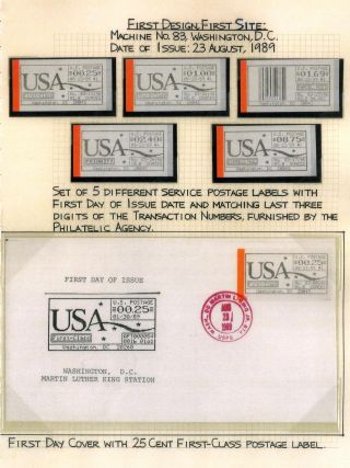 AUTOMATOVÉ POŠTOVNÍ NÁLEPKY-ZNÁMKY USA (1989-2009) – list 6