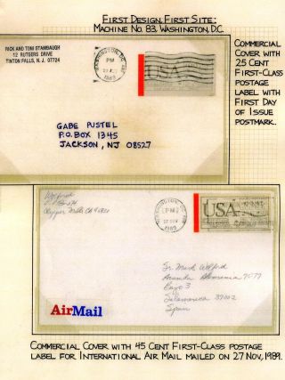 AUTOMATOVÉ POŠTOVNÍ NÁLEPKY-ZNÁMKY USA (1989-2009) – list 8
