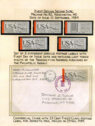 AUTOMATOVÉ POŠTOVNÍ NÁLEPKY-ZNÁMKY USA (1989-2009) – list 9