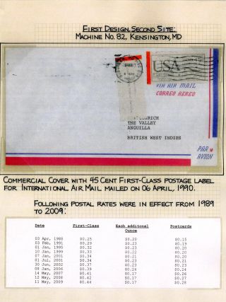 AUTOMATOVÉ POŠTOVNÍ NÁLEPKY-ZNÁMKY USA (1989-2009) – list 10