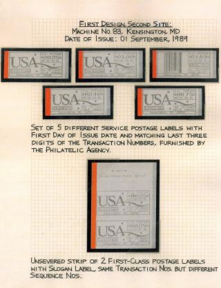 AUTOMATOVÉ POŠTOVNÍ NÁLEPKY-ZNÁMKY USA (1989-2009) – list 12