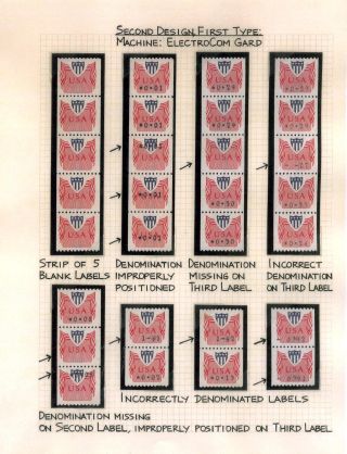 AUTOMATOVÉ POŠTOVNÍ NÁLEPKY-ZNÁMKY USA (1989-2009) – list 25