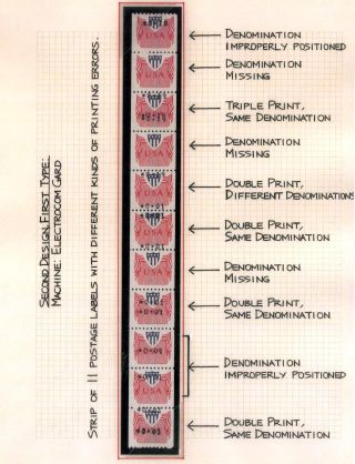 AUTOMATOVÉ POŠTOVNÍ NÁLEPKY-ZNÁMKY USA (1989-2009) – list 28