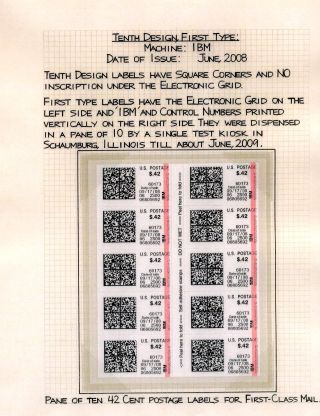 AUTOMATOVÉ POŠTOVNÍ NÁLEPKY-ZNÁMKY USA (1989-2009) – list 85