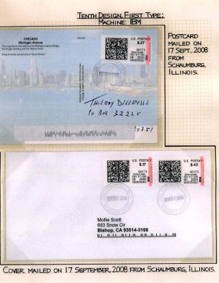AUTOMATOVÉ POŠTOVNÍ NÁLEPKY-ZNÁMKY USA (1989-2009) – list 87