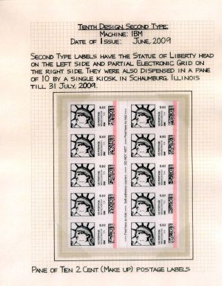 AUTOMATOVÉ POŠTOVNÍ NÁLEPKY-ZNÁMKY USA (1989-2009) – list 88