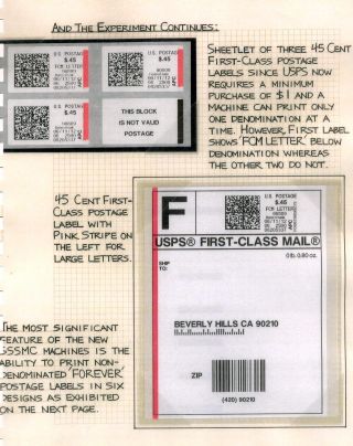 AUTOMATOVÉ POŠTOVNÍ NÁLEPKY-ZNÁMKY USA (1989-2009) – list 91