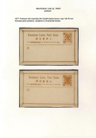 SHANGHAI LOCAL POST, POSTAL STATIONERY 1873-1897 (in English) – sheet 2