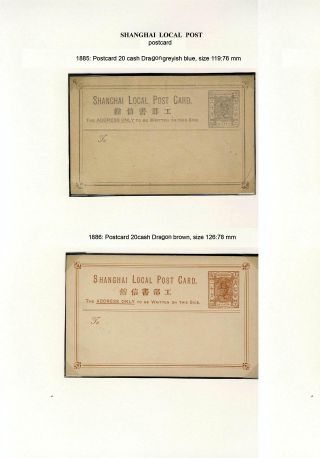 SHANGHAI LOCAL POST, POSTAL STATIONERY 1873-1897 (in English) – sheet 3