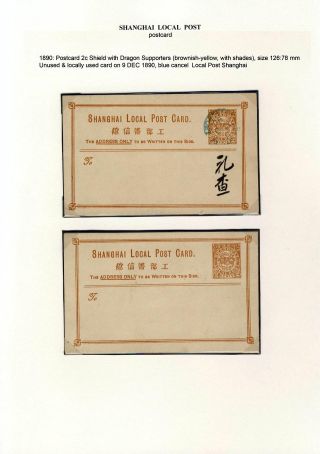 SHANGHAI LOCAL POST, POSTAL STATIONERY 1873-1897 (in English) – sheet 4