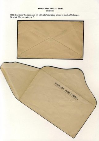 SHANGHAI LOCAL POST, POSTAL STATIONERY 1873-1897 (in English) – sheet 10