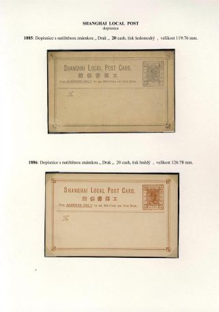SHANGHAI LOCAL POST, POSTAL STATIONERY 1873-1897 (in Czech) – sheet 3