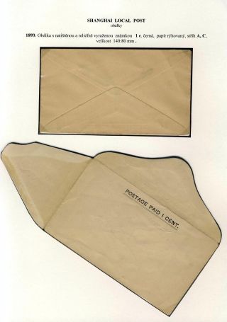 SHANGHAI LOCAL POST, POSTAL STATIONERY 1873-1897 (in Czech) – sheet 10