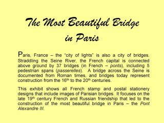 DER SCHÖNSTEN BRÜCKE IN PARIS – Blatt 1