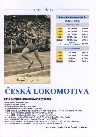 EMIL ZATOPEK - THE CZECH ENGINE – sheet 1