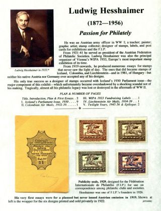 LUDWIG HESSHAIMER (1872-1956), LEIDENSCHAFT FÜR PHILATELIE – Blatt 1