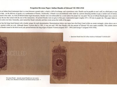 FORGOTTEN REVENUE PAPER: INDIAN HUNDIS OF EDWARD VII  1903-1910