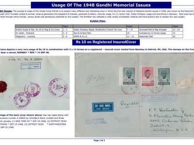 GEDENKAUSGABE GANDHI 1948 - POSTVERWENDUNG