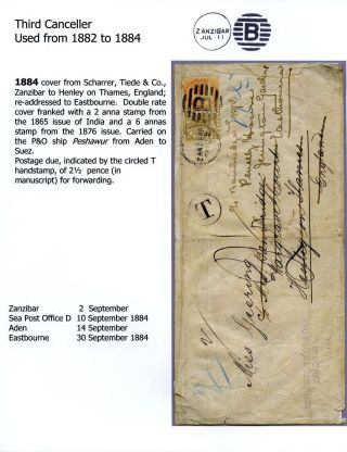 INDIAN POST OFFICE IN ZANZIBAR 1878-1895 – sheet 6