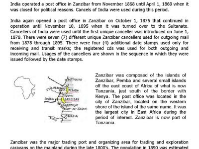 INDIAN POST OFFICE IN ZANZIBAR 1878-1895