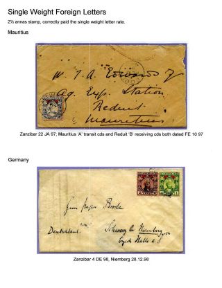 SULTAN SEYYID HAMED-BIN-THWAIN - DEFINITIVE AND PROVISIONAL ISSUES OF ZANZIBAR AND BRITISH EAST AFRICA 1896-8 – sheet 9