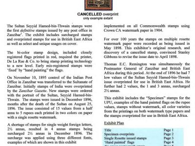 SULTAN SEYYID HAMED-BIN-THWAIN - DEFINITIVE AND PROVISIONAL ISSUES OF ZANZIBAR AND BRITISH EAST AFRICA 1896-8