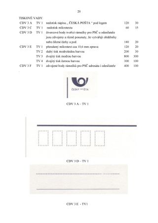 SPEZIALKATALOG FÜR GANZSACHEN DER TSCHECHISCHEN REPUBLIK 1993-2014 – Blatt 20
