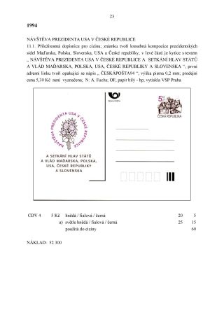 SPEZIALKATALOG FÜR GANZSACHEN DER TSCHECHISCHEN REPUBLIK 1993-2014 – Blatt 23