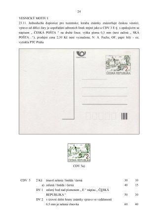 SPEZIALKATALOG FÜR GANZSACHEN DER TSCHECHISCHEN REPUBLIK 1993-2014 – Blatt 24
