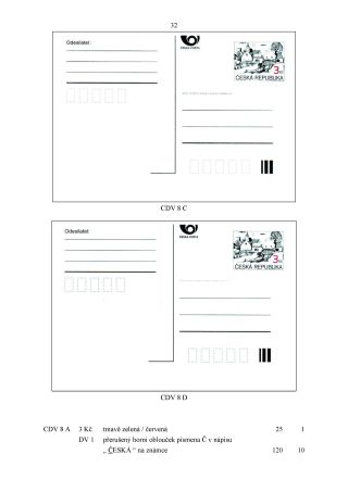 SPEZIALKATALOG FÜR GANZSACHEN DER TSCHECHISCHEN REPUBLIK 1993-2014 – Blatt 32