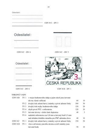 CZECH REPUBLIC - SPECIALISED CATALOGUE OF POSTAL STATIONERY 1993-2014 – sheet 35