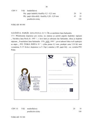 CZECH REPUBLIC - SPECIALISED CATALOGUE OF POSTAL STATIONERY 1993-2014 – sheet 38