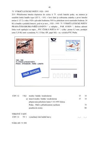 CZECH REPUBLIC - SPECIALISED CATALOGUE OF POSTAL STATIONERY 1993-2014 – sheet 40