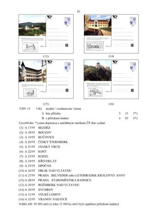 CZECH REPUBLIC - SPECIALISED CATALOGUE OF POSTAL STATIONERY 1993-2014 – sheet 43