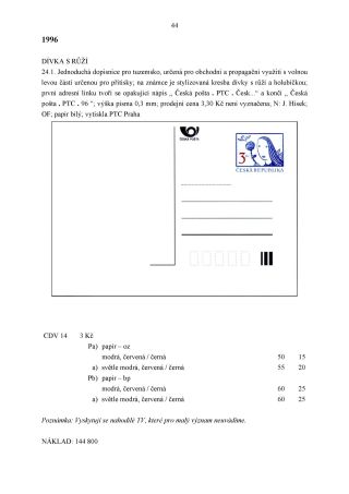 CZECH REPUBLIC - SPECIALISED CATALOGUE OF POSTAL STATIONERY 1993-2014 – sheet 44