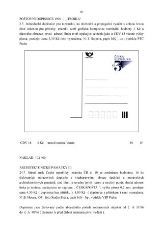 CZECH REPUBLIC - SPECIALISED CATALOGUE OF POSTAL STATIONERY 1993-2014 – sheet 49