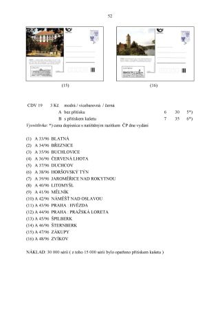 CZECH REPUBLIC - SPECIALISED CATALOGUE OF POSTAL STATIONERY 1993-2014 – sheet 52