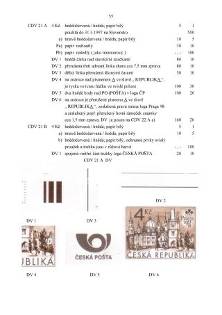 CZECH REPUBLIC - SPECIALISED CATALOGUE OF POSTAL STATIONERY 1993-2014 – sheet 55