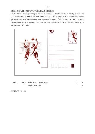 CZECH REPUBLIC - SPECIALISED CATALOGUE OF POSTAL STATIONERY 1993-2014 – sheet 67