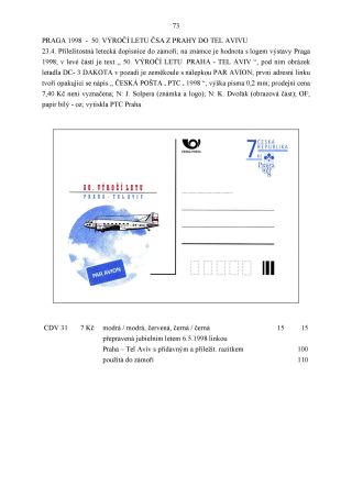 CZECH REPUBLIC - SPECIALISED CATALOGUE OF POSTAL STATIONERY 1993-2014 – sheet 73